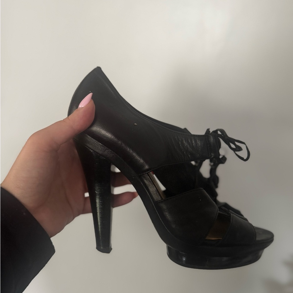 Coach Black Leather Heeled Shoes - Picture 2 of 5
